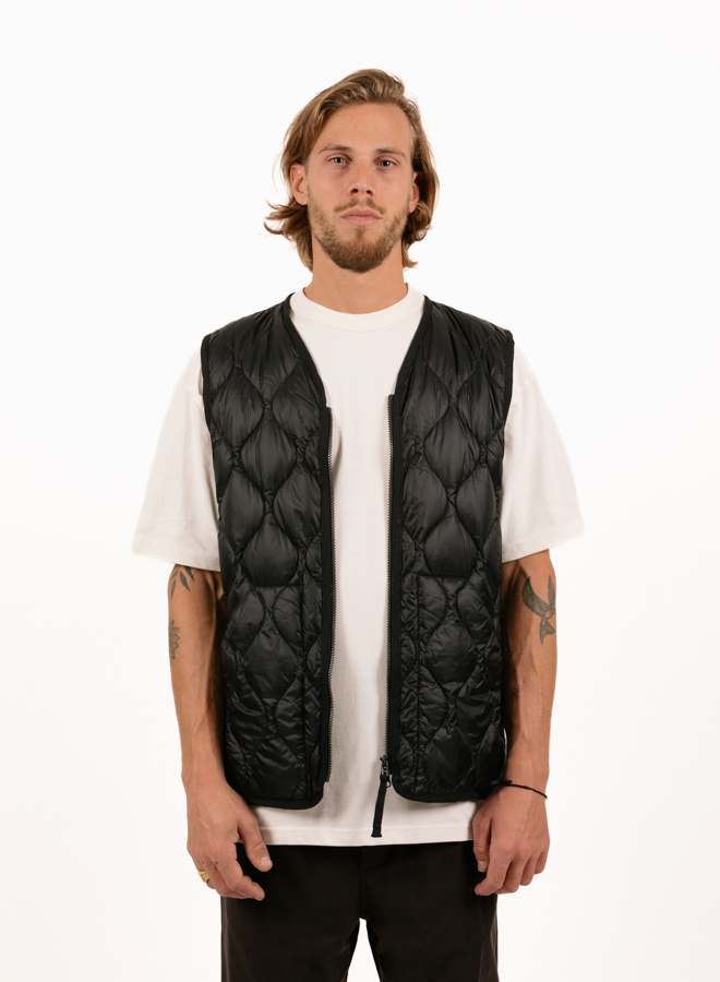 TAION V NECK ZIP VEST ブラック L Taion Military V-Neck Down Vest (Soft Shell) Black TAION