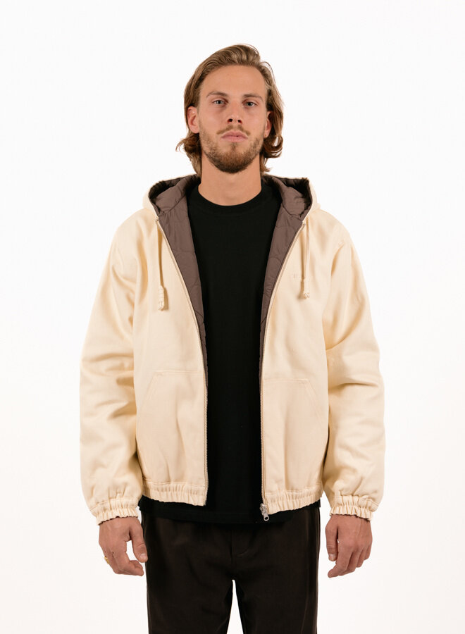 Cream hooded jacket hotsell