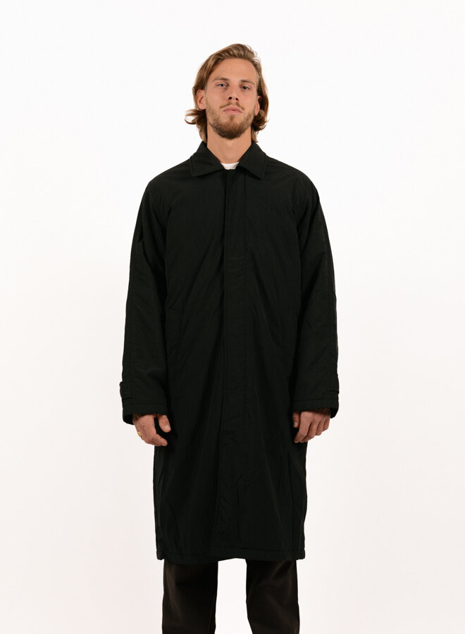 Nylon Padded Mac Zwart