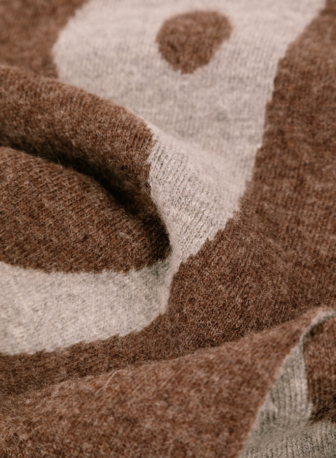 Wavy Drift Scarf Brown/Grey