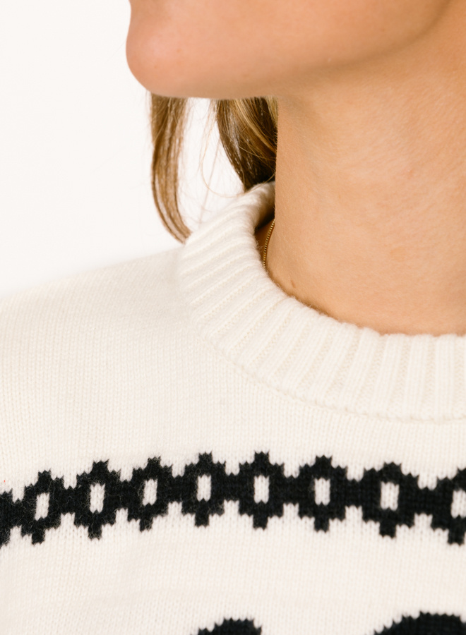 Olaf Hussein Signature Jacquard Crewneck Knit Off White Olaf Hussein Signature Jacquard Crewneck Knit Off White