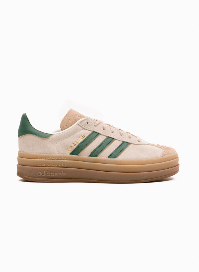☆adidas☆ Gazelle Bold W Beige Green ID7056 W Adidas Gazelle Bold Cream White Collegiate Green Magic