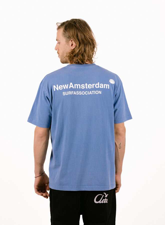 New Amsterdam Surf Association Surfboard Tee Washed Blue - GRAIL New Amsterdam Surf Association Surfboard Tee Washed Blue - GRAIL