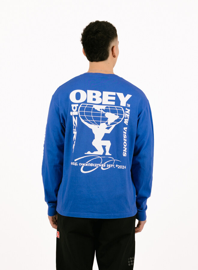 「BRIGHT FUTURE」 Obey　ジェイミーリード Obey Obey Bizzare New Visions Pigment Electric Indigo - GRAIL
