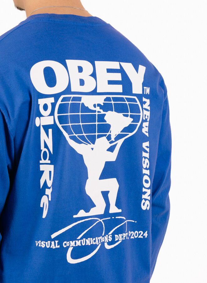 「BRIGHT FUTURE」 Obey　ジェイミーリード Obey Obey Bizzare New Visions Pigment Electric Indigo - GRAIL