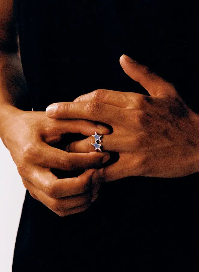 Icon Enameled Single Ring Plata