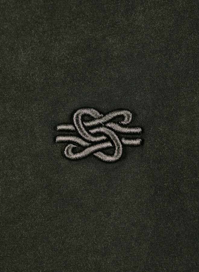 T-shirt Boxy Embroidered Vintage Black