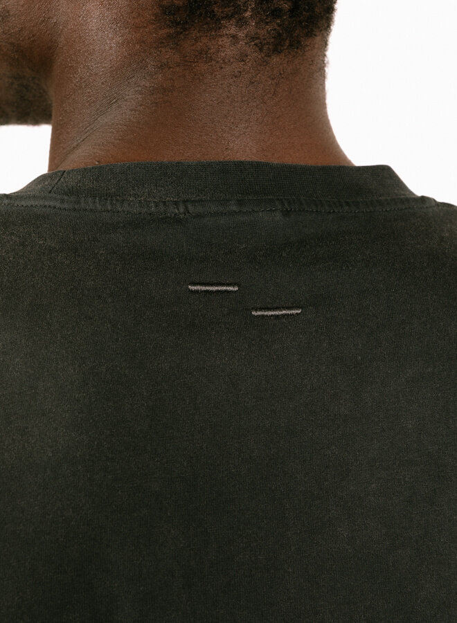 T-shirt Boxy Embroidered Vintage Black