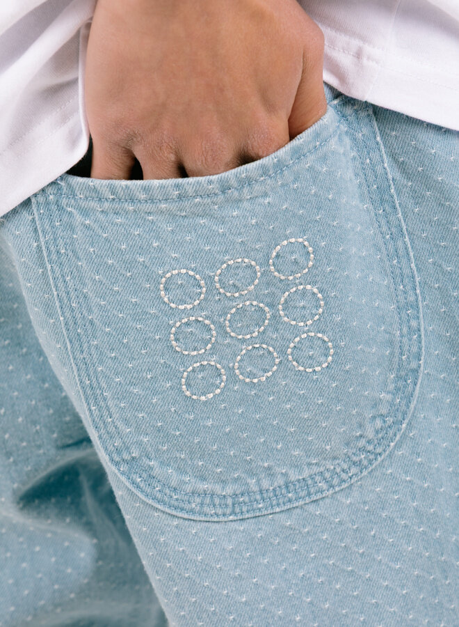 9-Dots Polka Dot Relaxed Jeans Light Wash