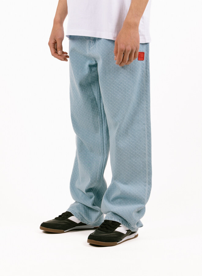 9-Dots Polka Dot Relaxed Jeans Light Wash