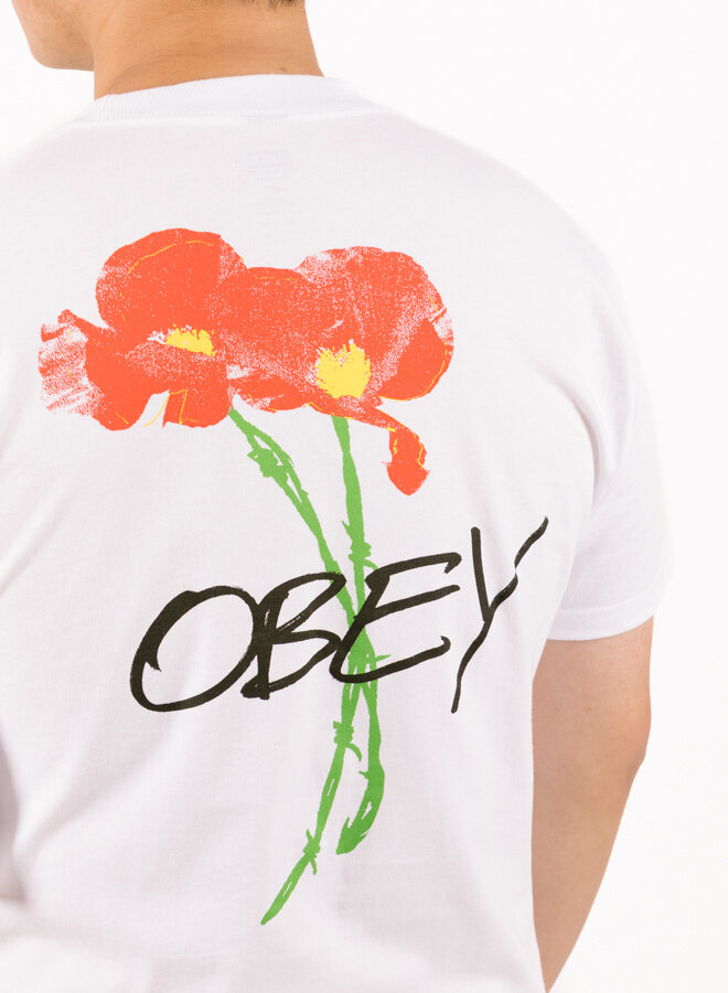 Obey Poppies Tee White - 165264123WHTS | Floral Graphic Tee