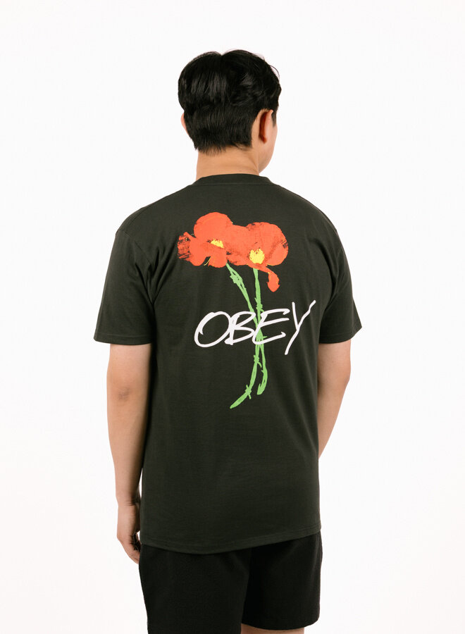 Poppies Vintage Classic T-shirt Zwart