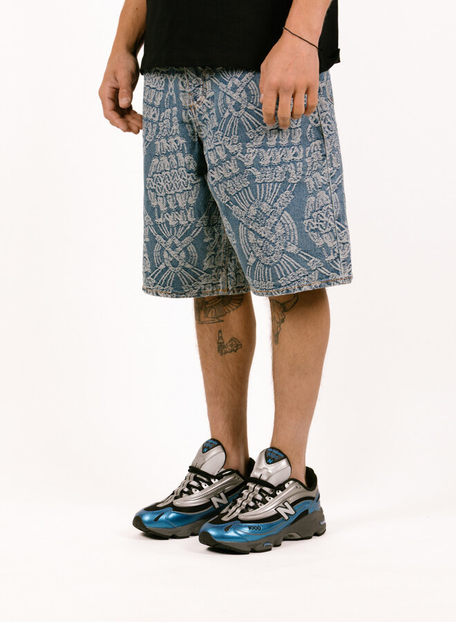 ショートパンツ DAILY PAPER SS25 MACRAME DENIM SHORTS (2513093 MEDIUM) Daily Paper MACRAME DENIM SHORTS Blue | BSTN Store