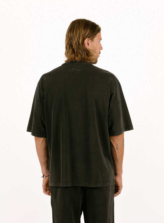 T-shirt Boxy Embroidered Vintage Black