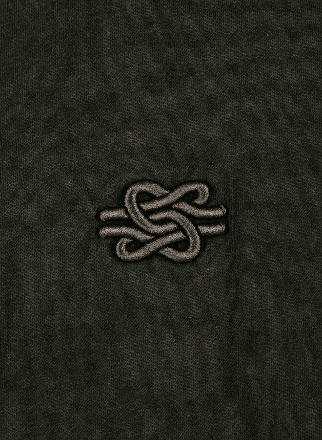 T-shirt Boxy Embroidered Vintage Black