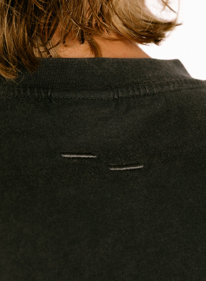 T-shirt Boxy Embroidered Vintage Black