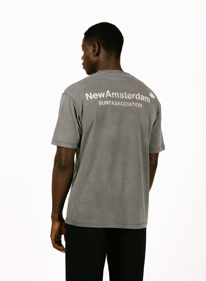 Lace Print Logo Tee Shark Green / White