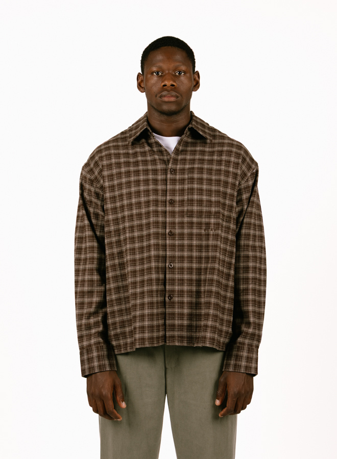 Olaf Hussein Plaid Boxy Shirt M220304– Hot Fudge – GRAIL - GRAIL