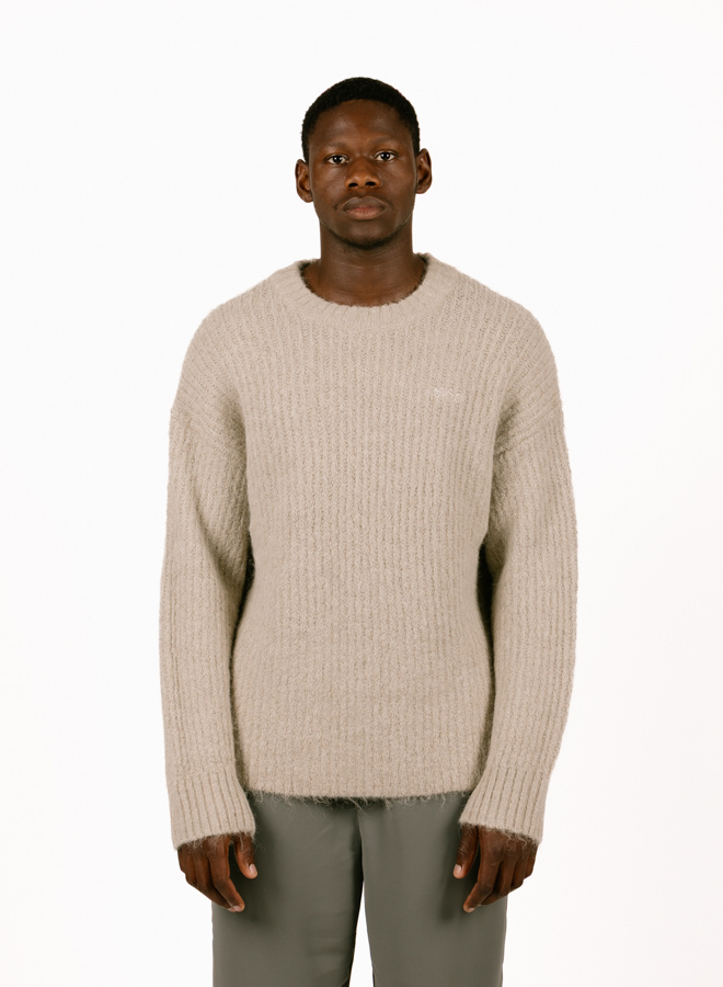 Olaf Hussein Hairy Knitted Crewneck – Hemp M220708 – GRAIL