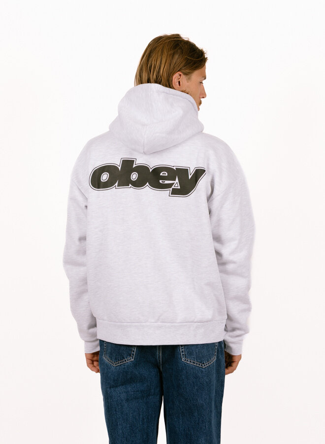 Obey Gaze ZIP Hood Ash Grey – extra heavyweight fleece