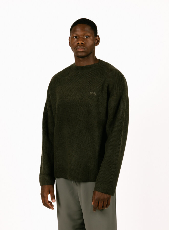 Signature Knitted Crewneck Olive Night