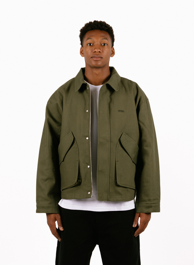 Arte Antwerp Inclined Pocket Jacket Green AW25-070J – canvas jas