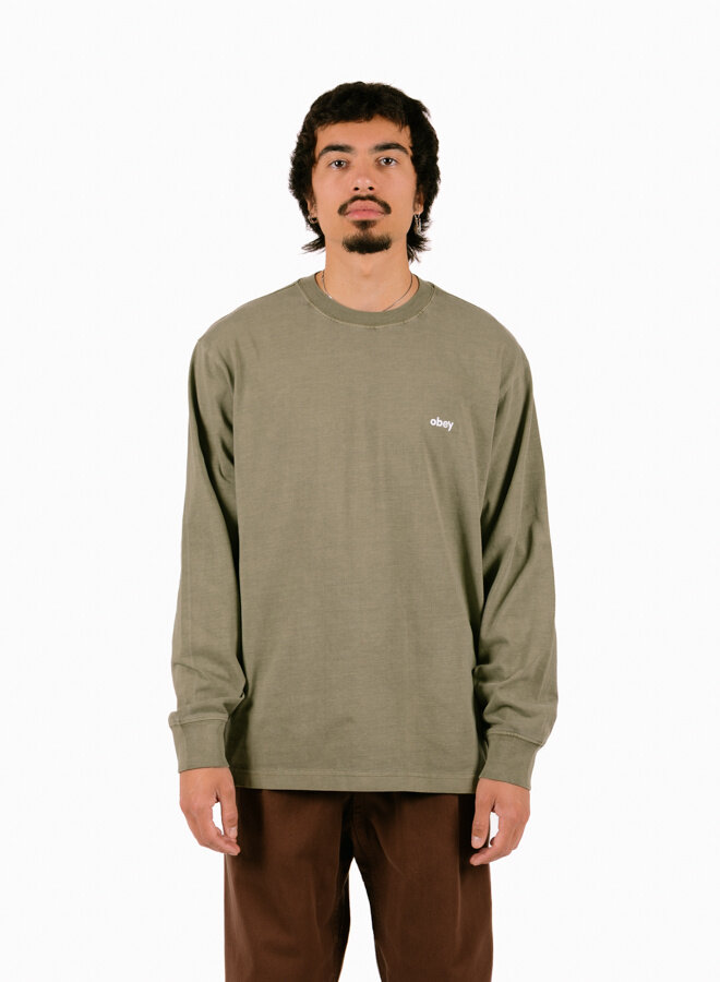 Lowercase Pigment LS T-shirt Pigment Deep Lichen Green