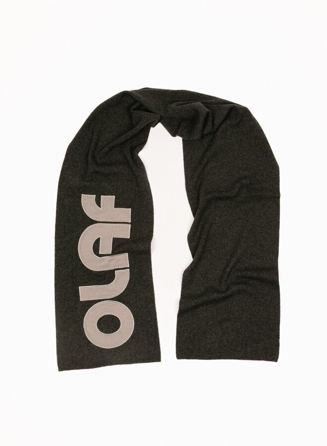 Retro Applique Scarf Charcoal