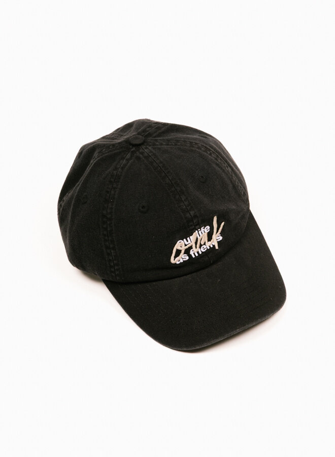 Script Logo Washed Cap Black
