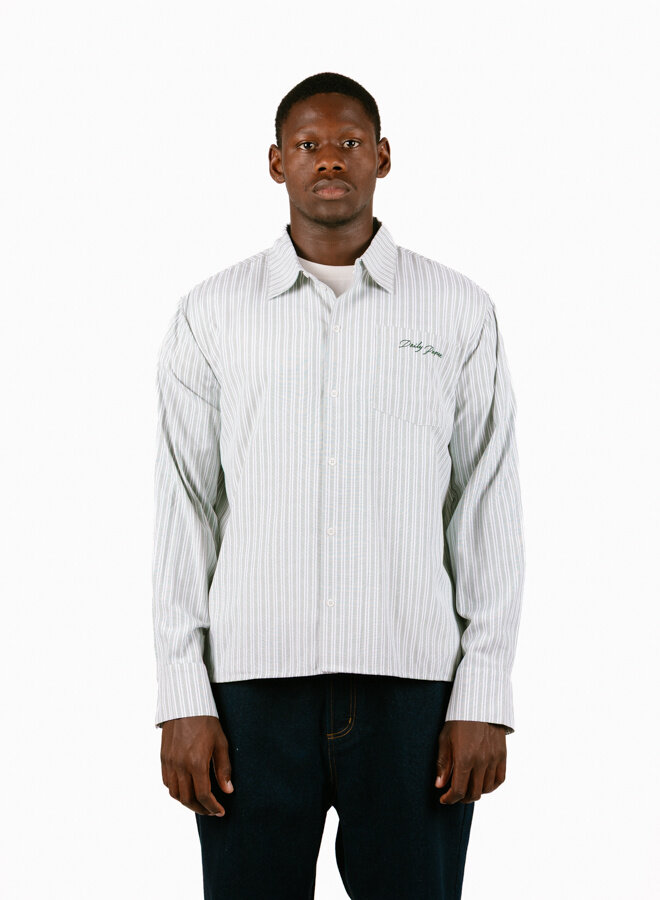 Green Stripe Stripe Script LS Shirt