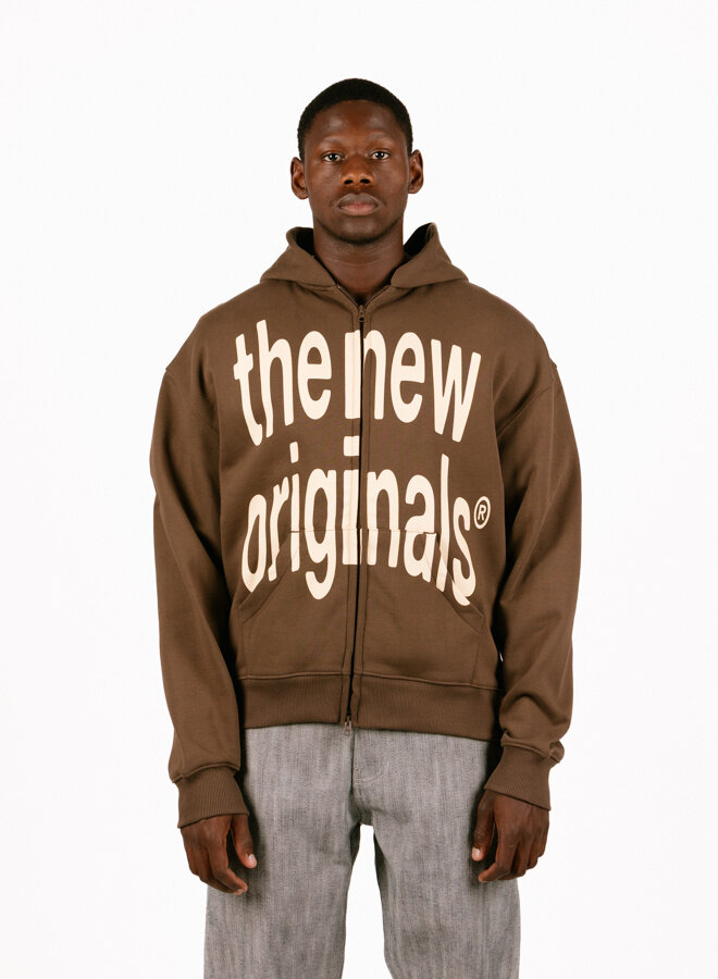 Big Logo Zip Up Hoodie Acid Brown