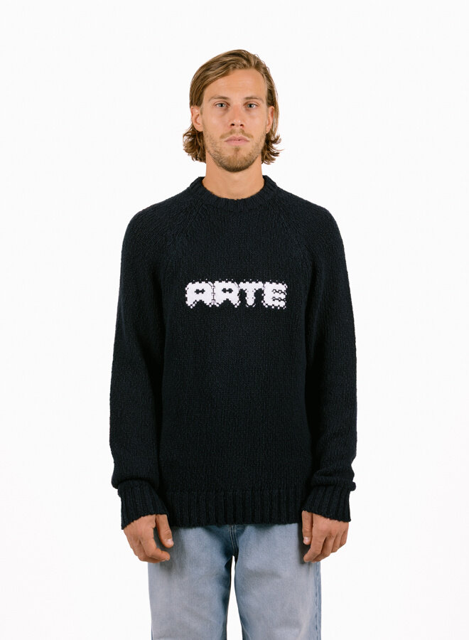 Pixel Front Knit Navy