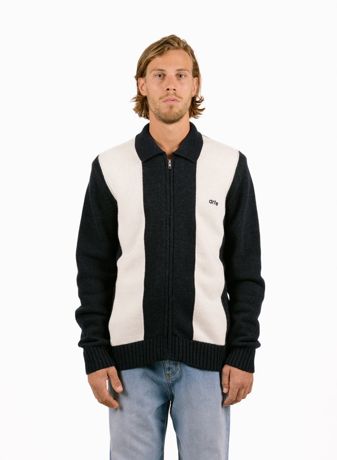 Arte Antwerp Cardigan Blue White AW25-257K - GRAIL