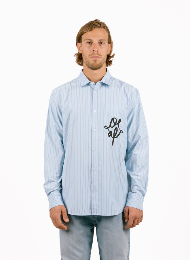 Striped Relaxed Shirt Blue