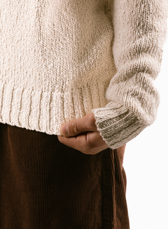 Pixel Front Knit Cream