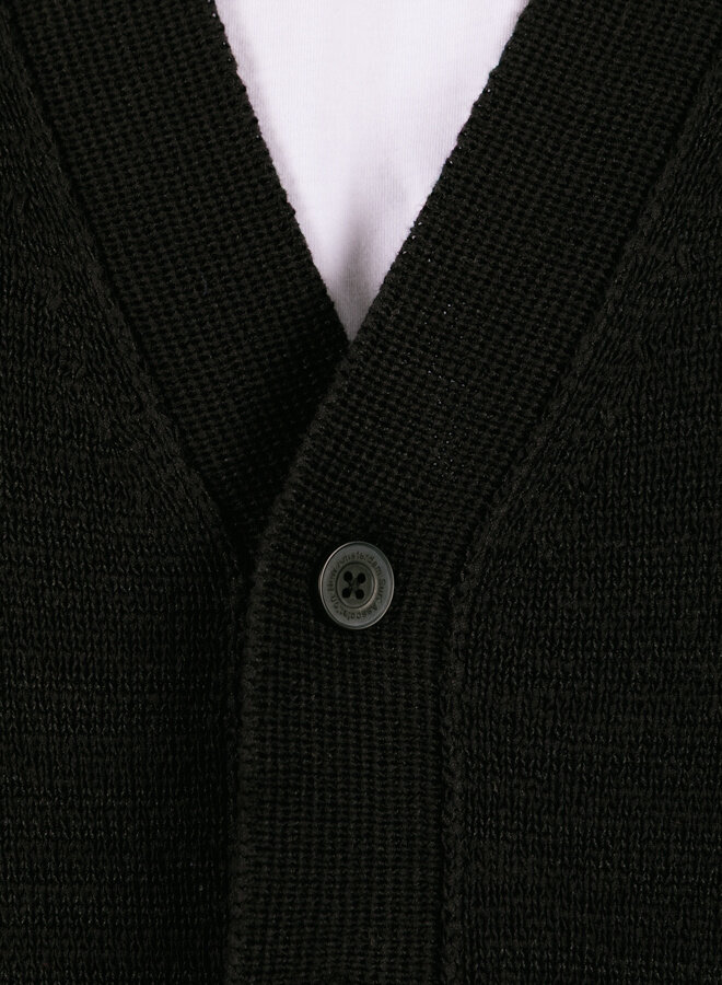 Logo Cardigan Black / White