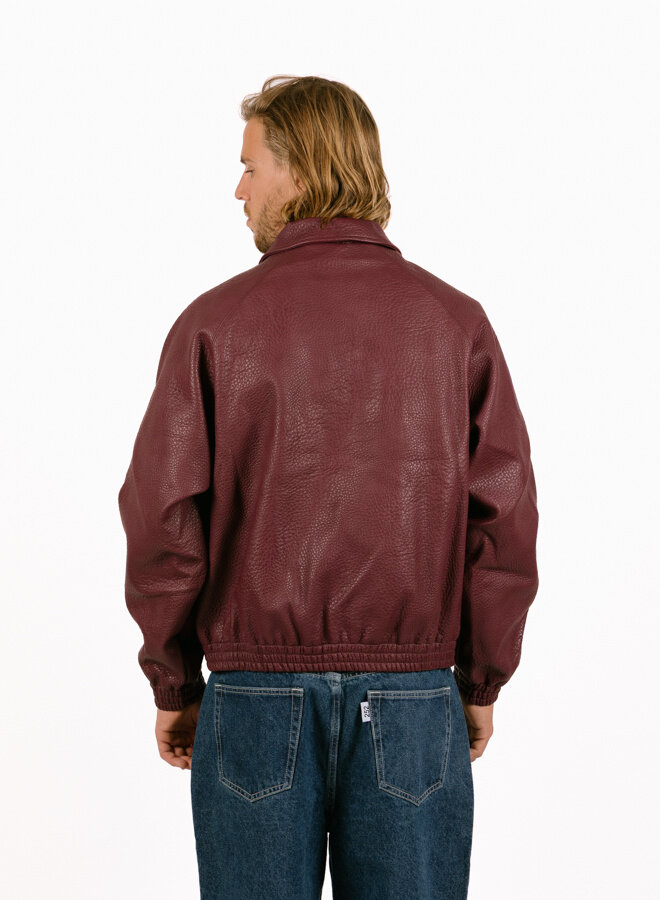 Basic Leather Jacket Bordeaux