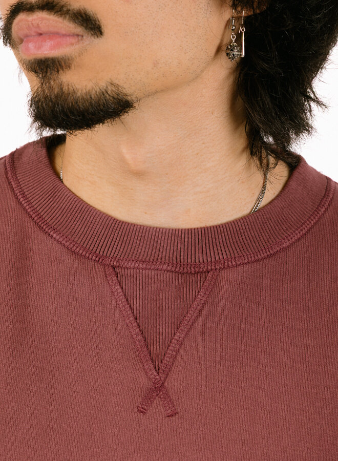 Washed Signature Boxy Crewneck Rum Raisin