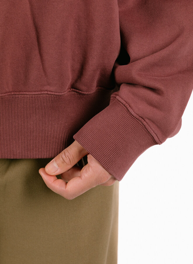 Washed Signature Boxy Crewneck Rum Raisin