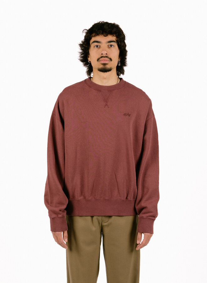 Washed Signature Boxy Crewneck Rum Raisin
