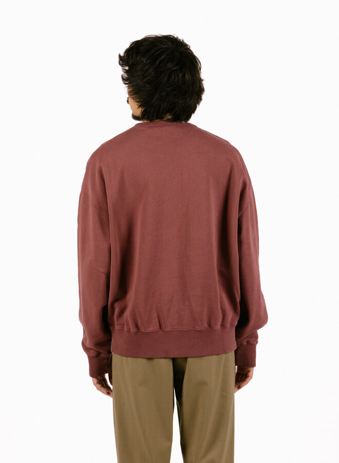 Washed Signature Boxy Crewneck Rum Raisin