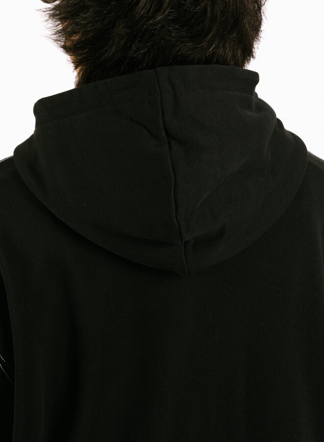 Contrast Signature Zip Hoodie Black
