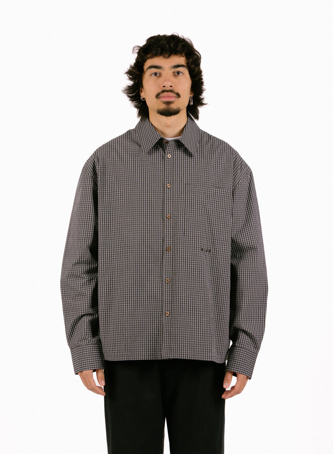 Checked Boxy Shirt Hot Fudge