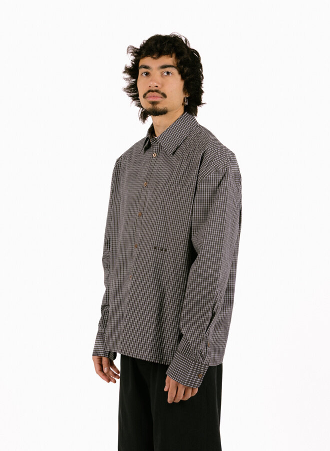 Checked Boxy Shirt Hot Fudge