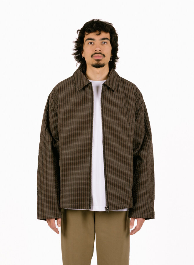 Checked Padded Coach Jacket Hot Fudge