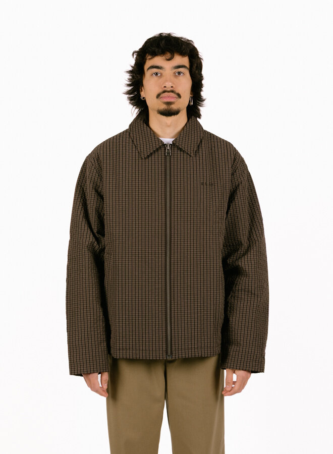 Checked Padded Coach Jacket Hot Fudge