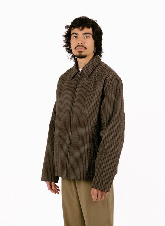 Checked Padded Coach Jacket Hot Fudge