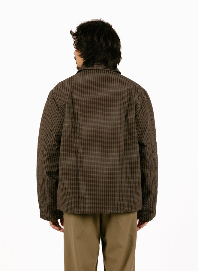 Checked Padded Coach Jacket Hot Fudge
