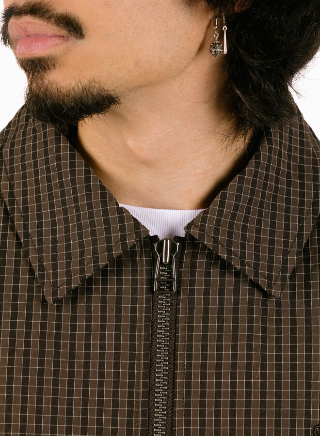 Checked Padded Coach Jacket Hot Fudge