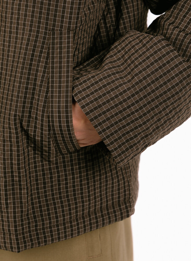 Checked Padded Coach Jacket Hot Fudge